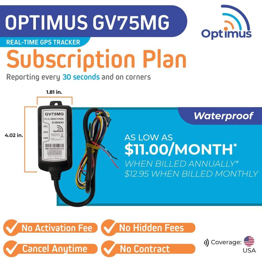 Rastreador GPS Optimus GV75MG Impermeable para Motocicletas