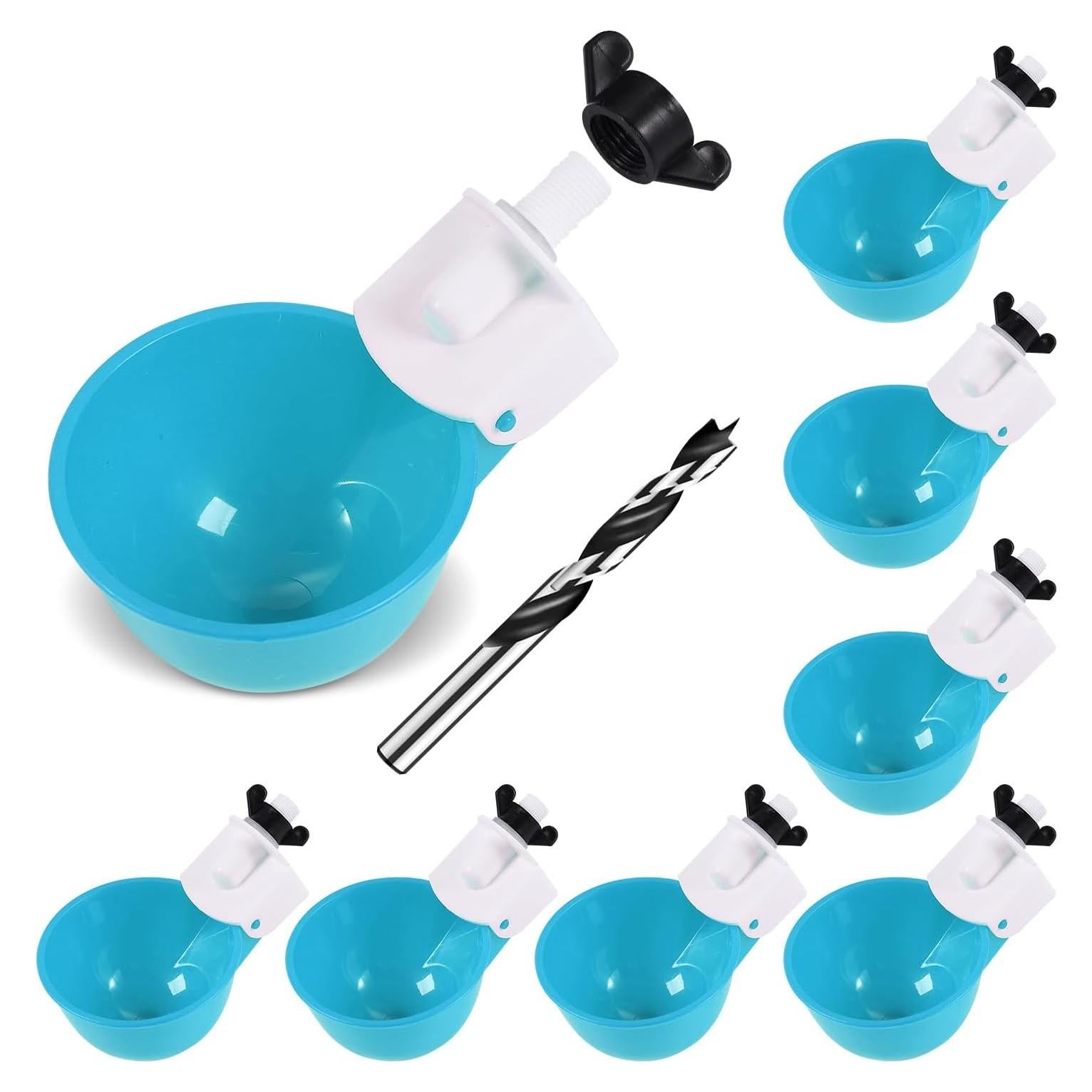 Tazas de Agua para Pollos Psarnuk - 8 Unidades Azul Claro