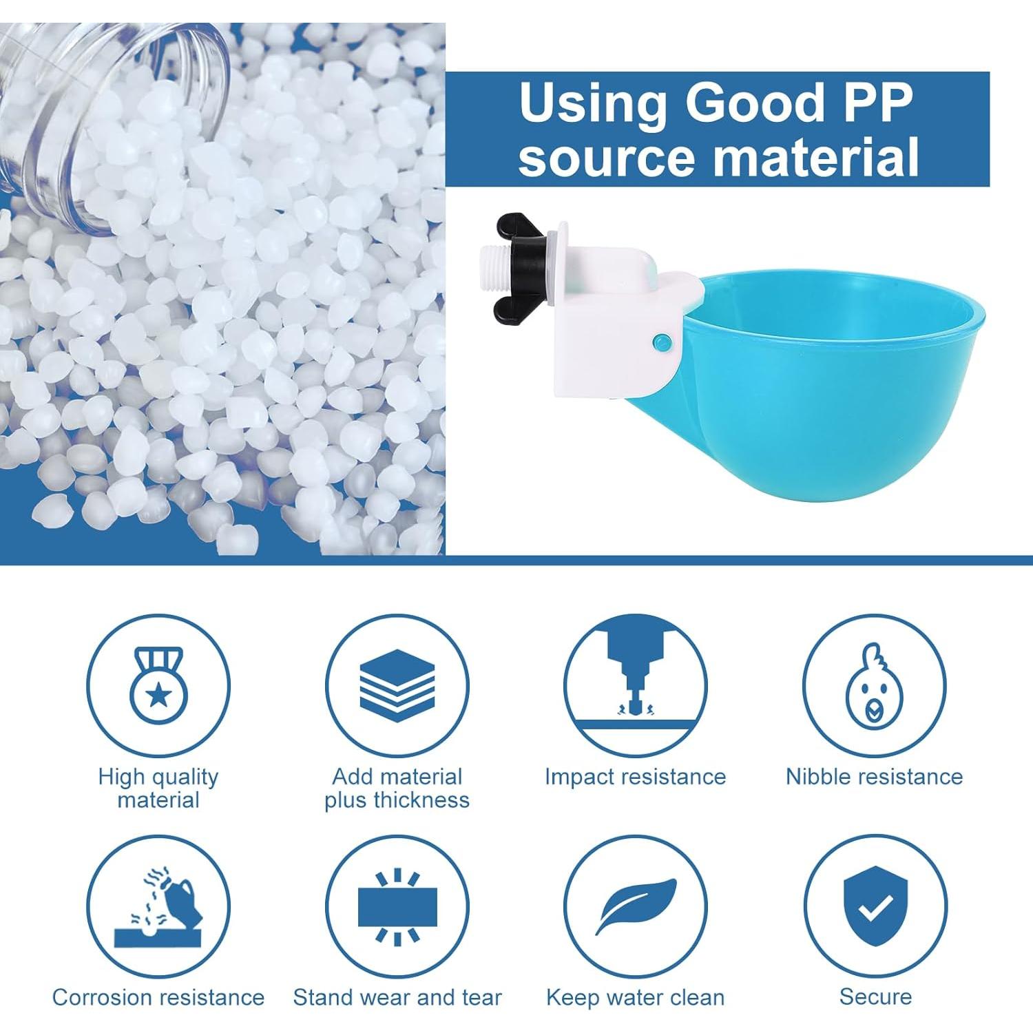 Tazas de Agua para Pollos Psarnuk - 8 Unidades Azul Claro