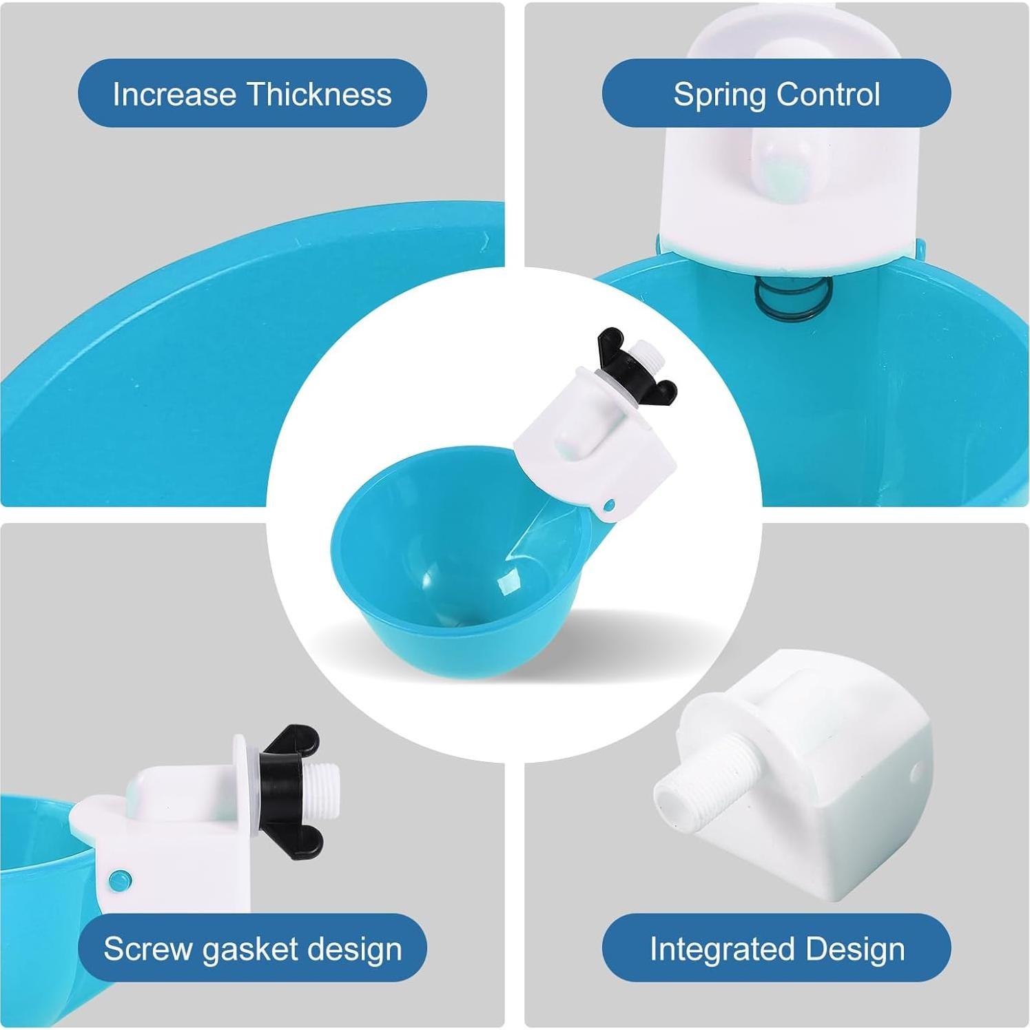 Tazas de Agua para Pollos Psarnuk - 8 Unidades Azul Claro