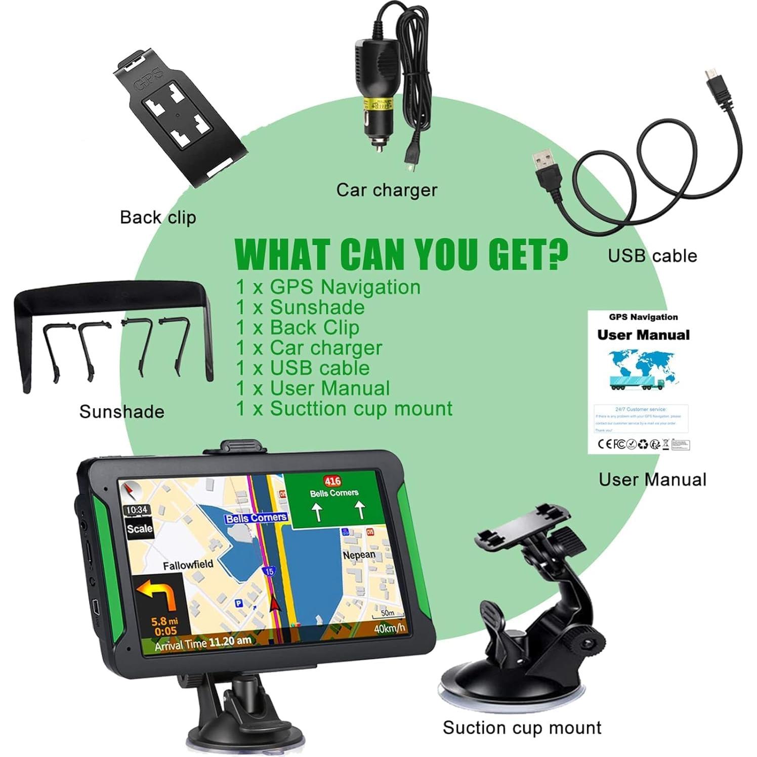 Navegador GPS para Coche LONGRUF S7 7" Mapas 2025