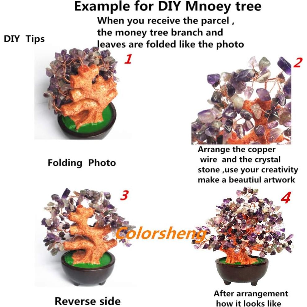 Bonsai Árbol de Dinero Colorsheng 17.78 cm Feng Shui Rojo