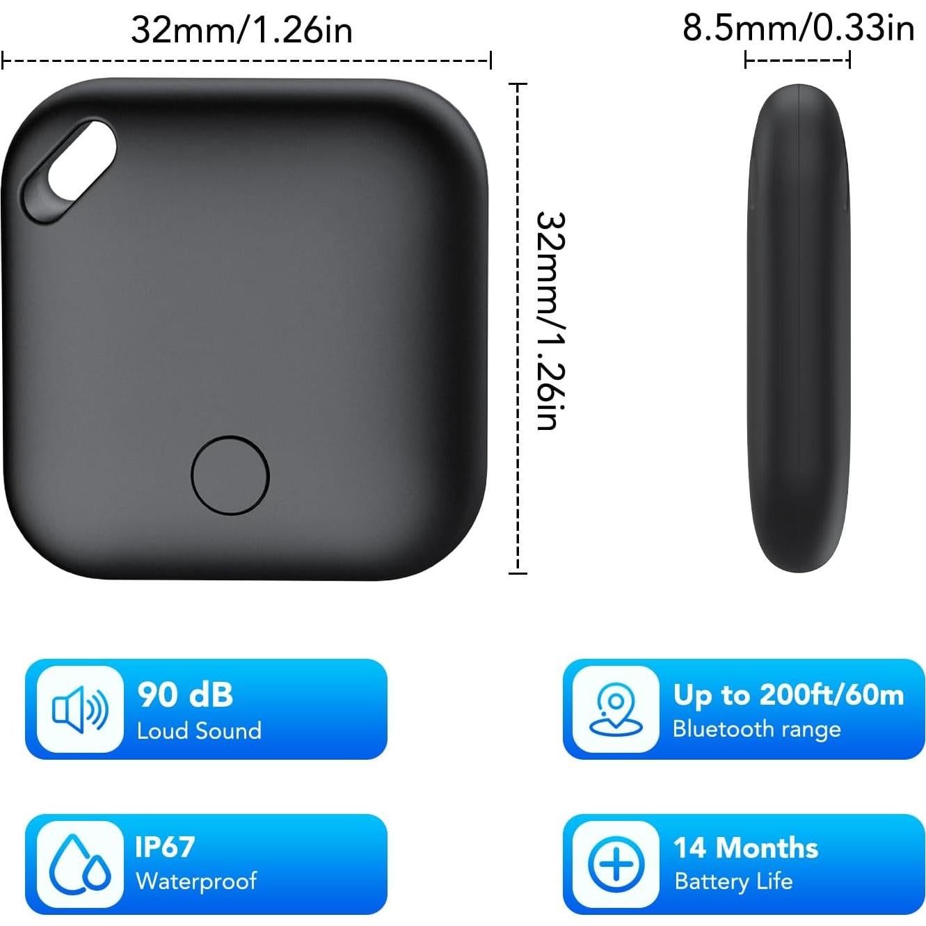 Etiqueta de Rastreo Bluetooth CASCHO S2 - 2 Piezas, IP67