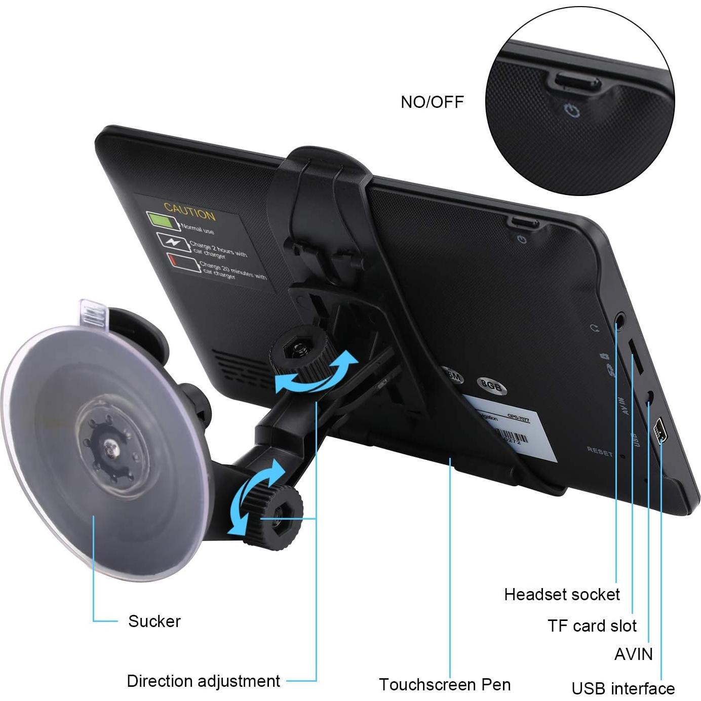 GPS HUTNVEA 7" táctil con mapas América del Norte 2025