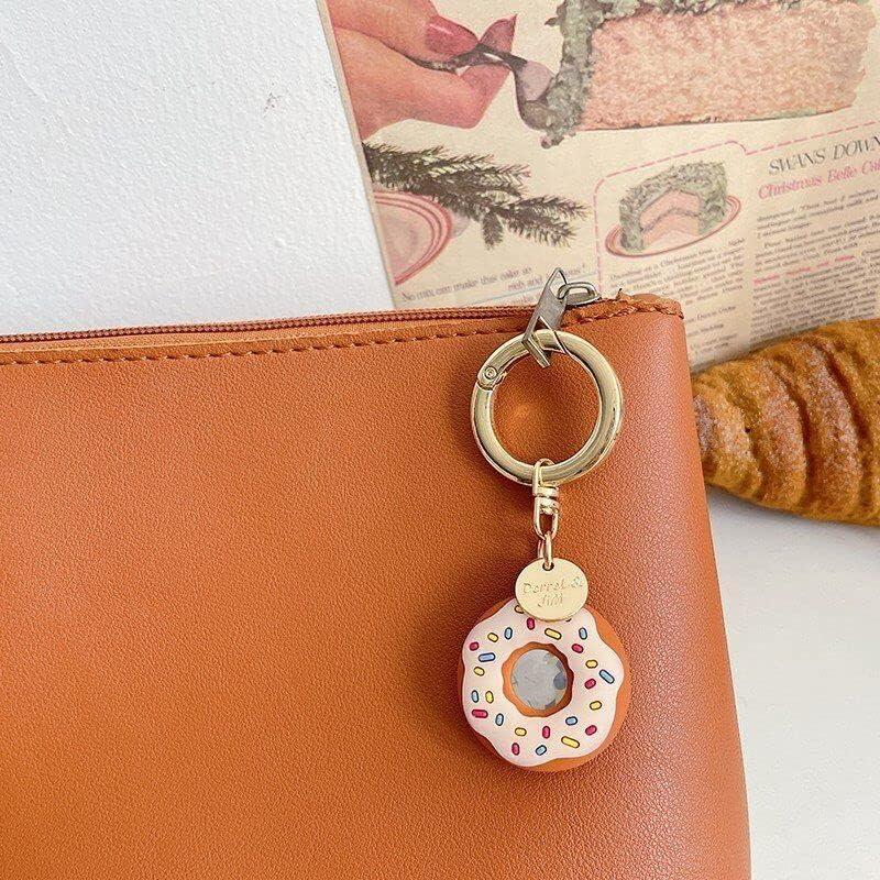 Funda de Silicona para AirTag 2 Pack Donut Beige y Rosa