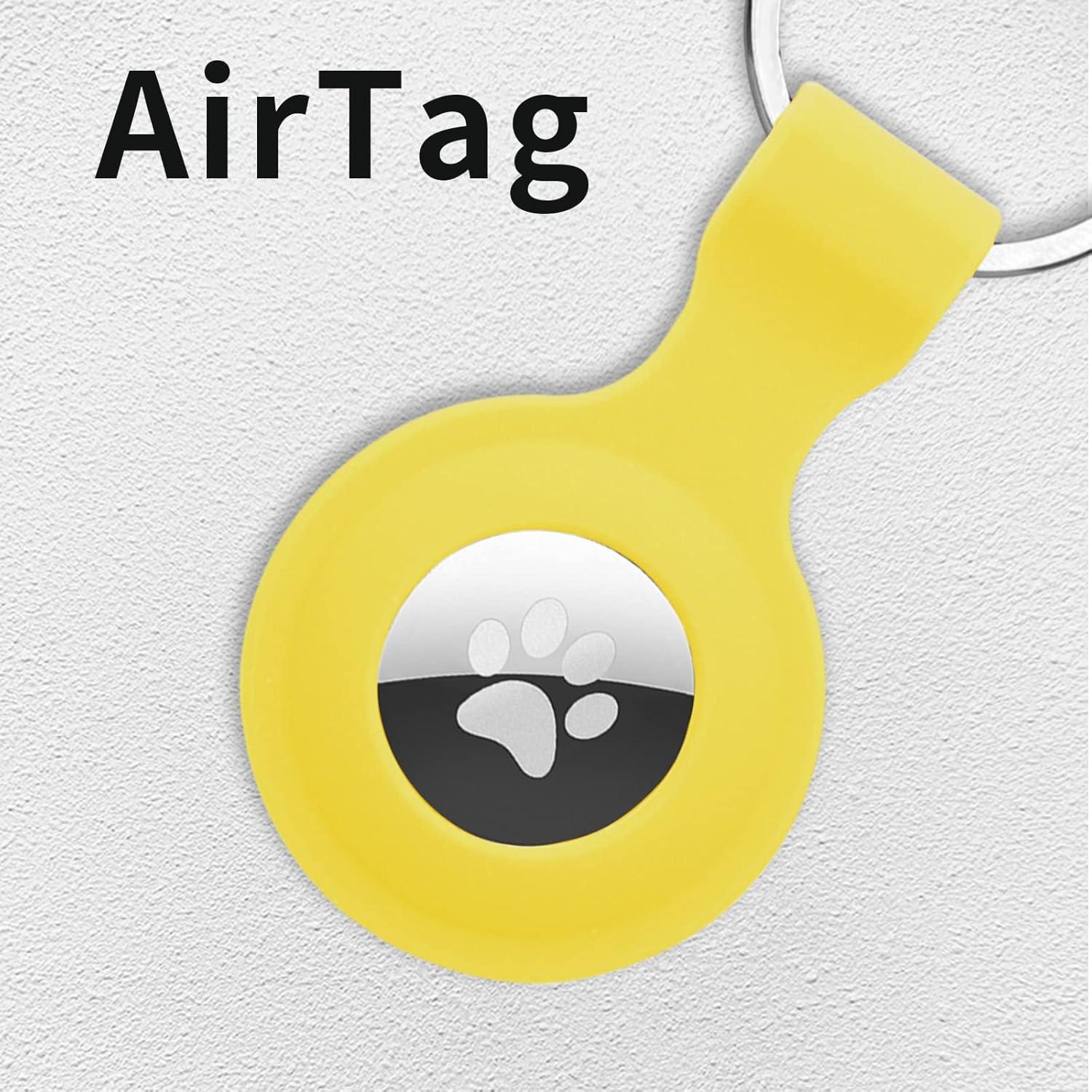 Funda Protectora de Silicona GAGAAL para Apple AirTag Amarillo