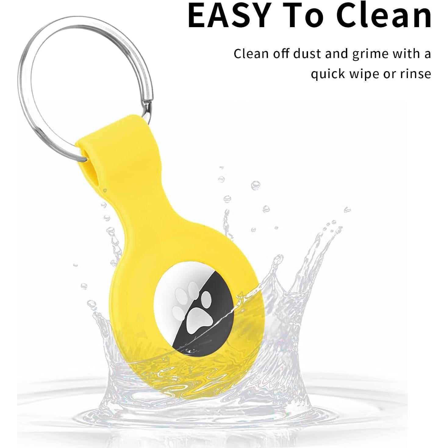 Funda Protectora de Silicona GAGAAL para Apple AirTag Amarillo