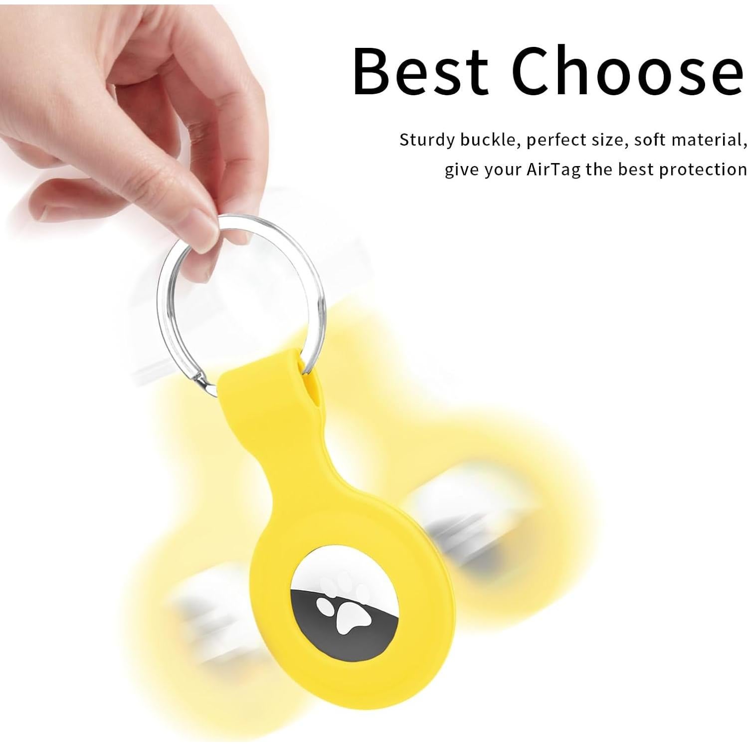 Funda Protectora de Silicona GAGAAL para Apple AirTag Amarillo