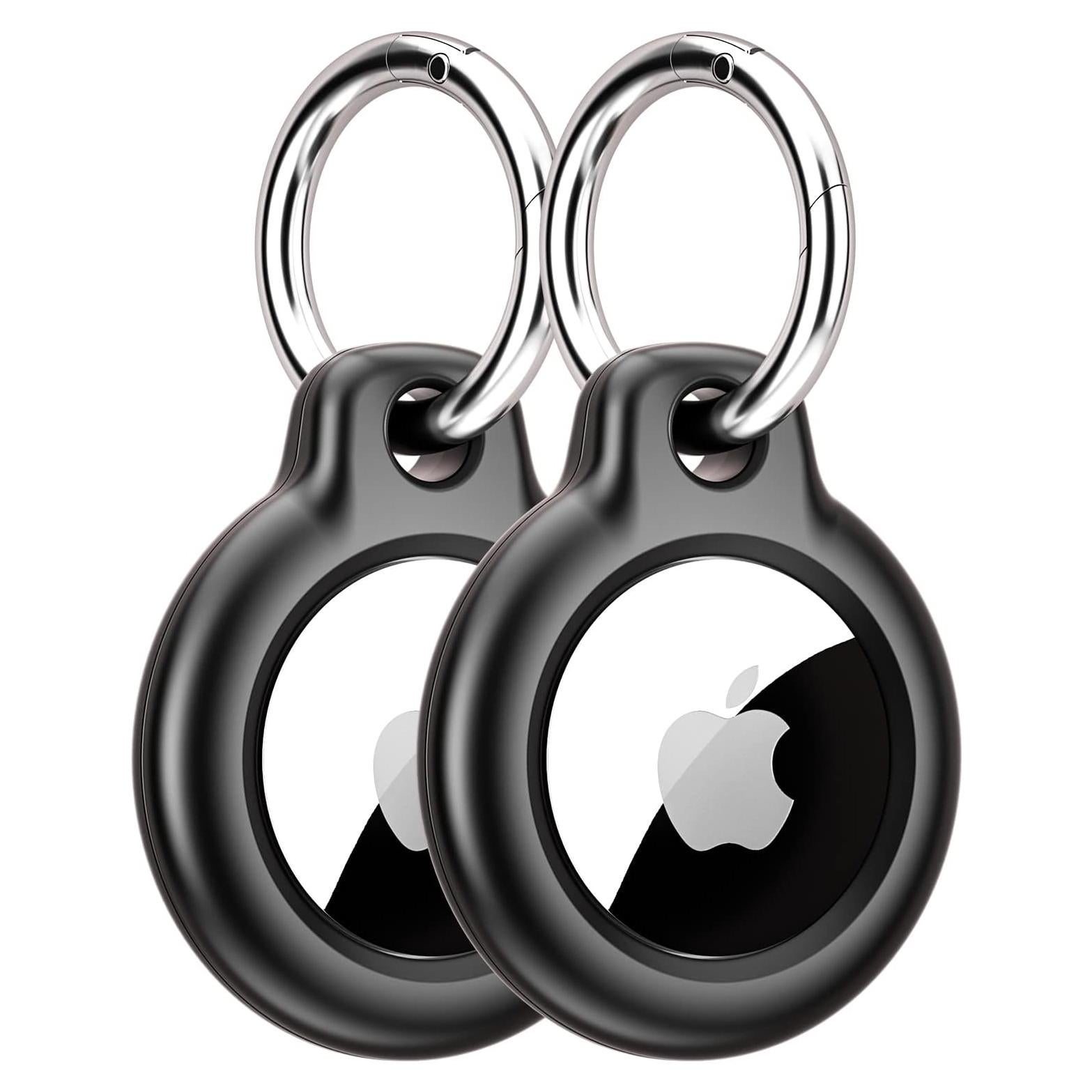Funda y llavero para AirTag Eralierk 2 Pack Negro Resistente