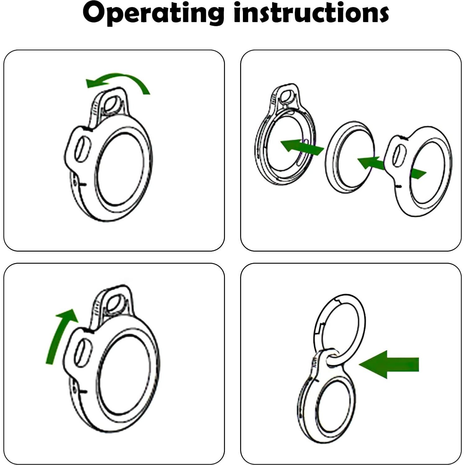 Funda y llavero para AirTag Eralierk 2 Pack Negro Resistente