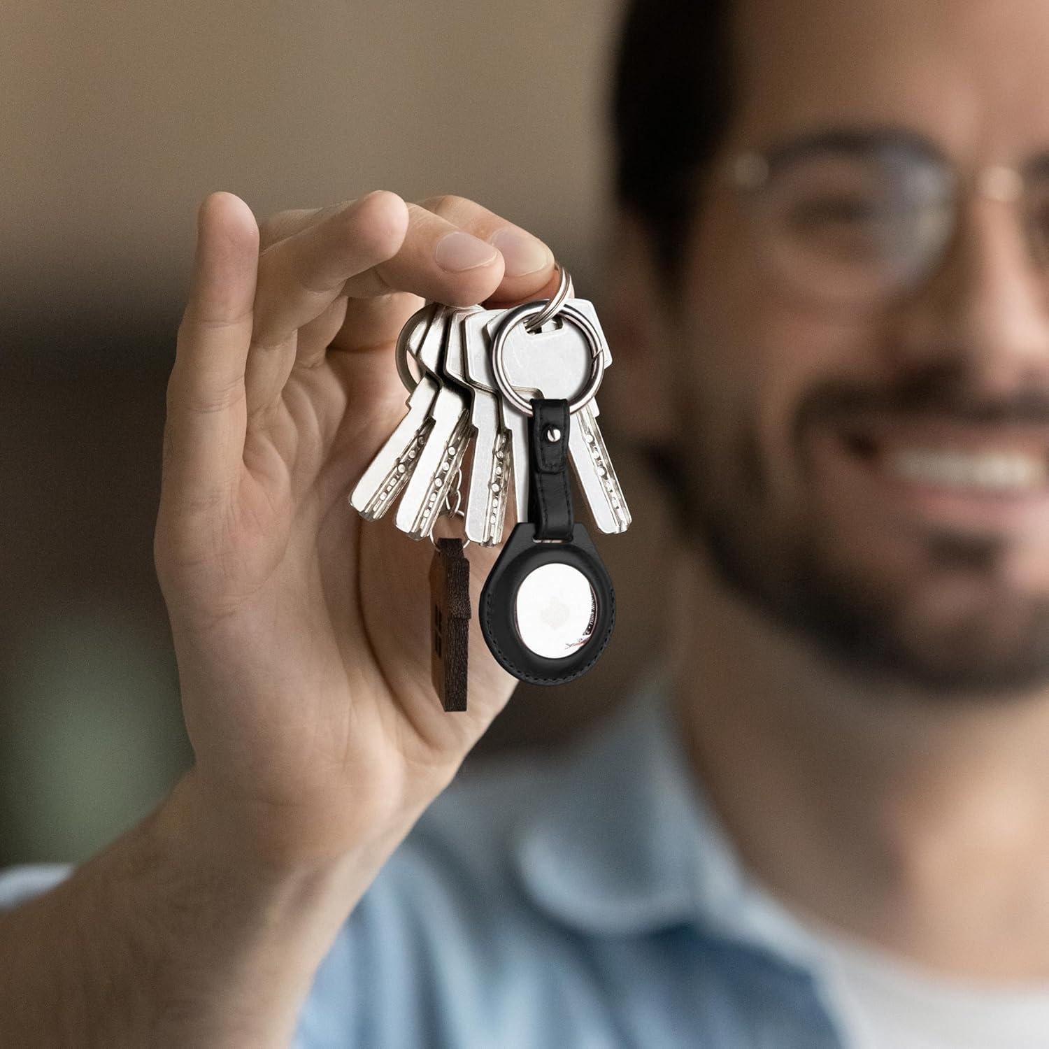 Soporte Dreem Liberate para Apple AirTag - Cuero Vegano Negro