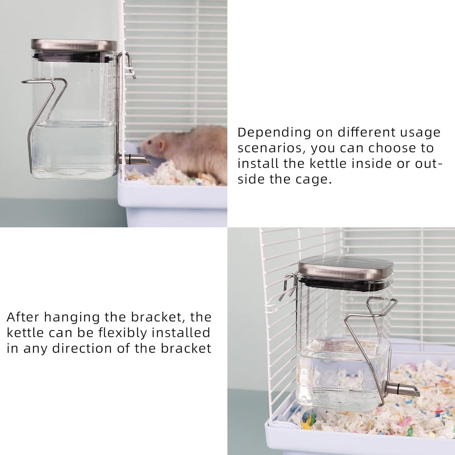 Bebedero de Vidrio para Hámster HardcorePet 300ml Sin Goteo