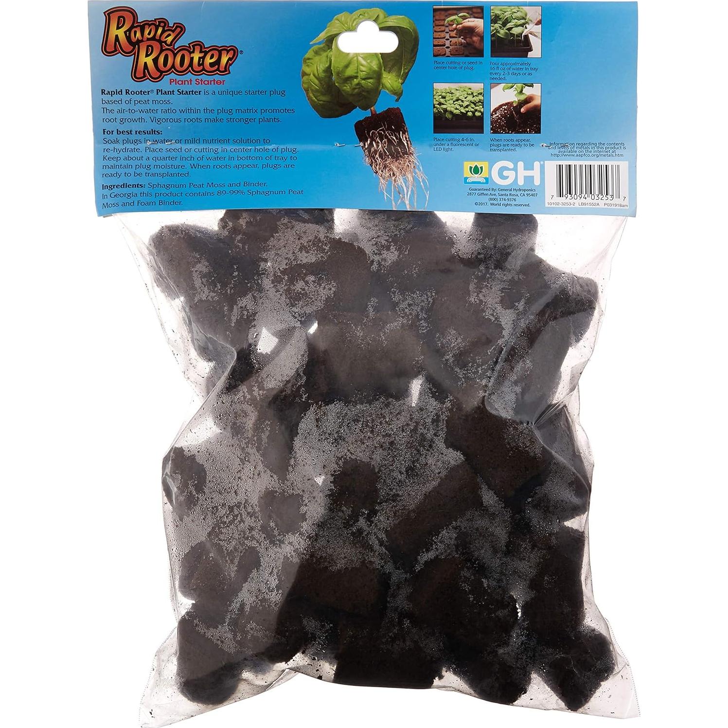 Tapones Rapid Rooter General Hydroponics para Enraizamiento - 50 Unidades