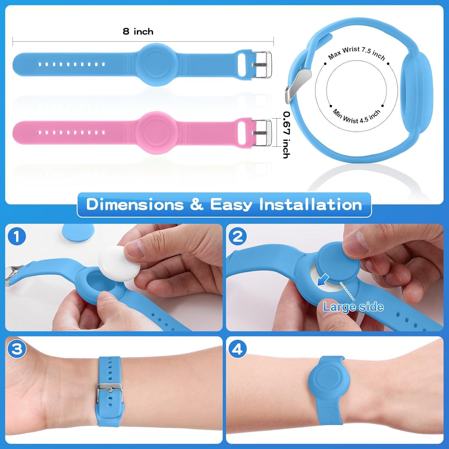 Pulsera Impermeable Ajustable AGMZ para AirTag Niños 2 Pzas