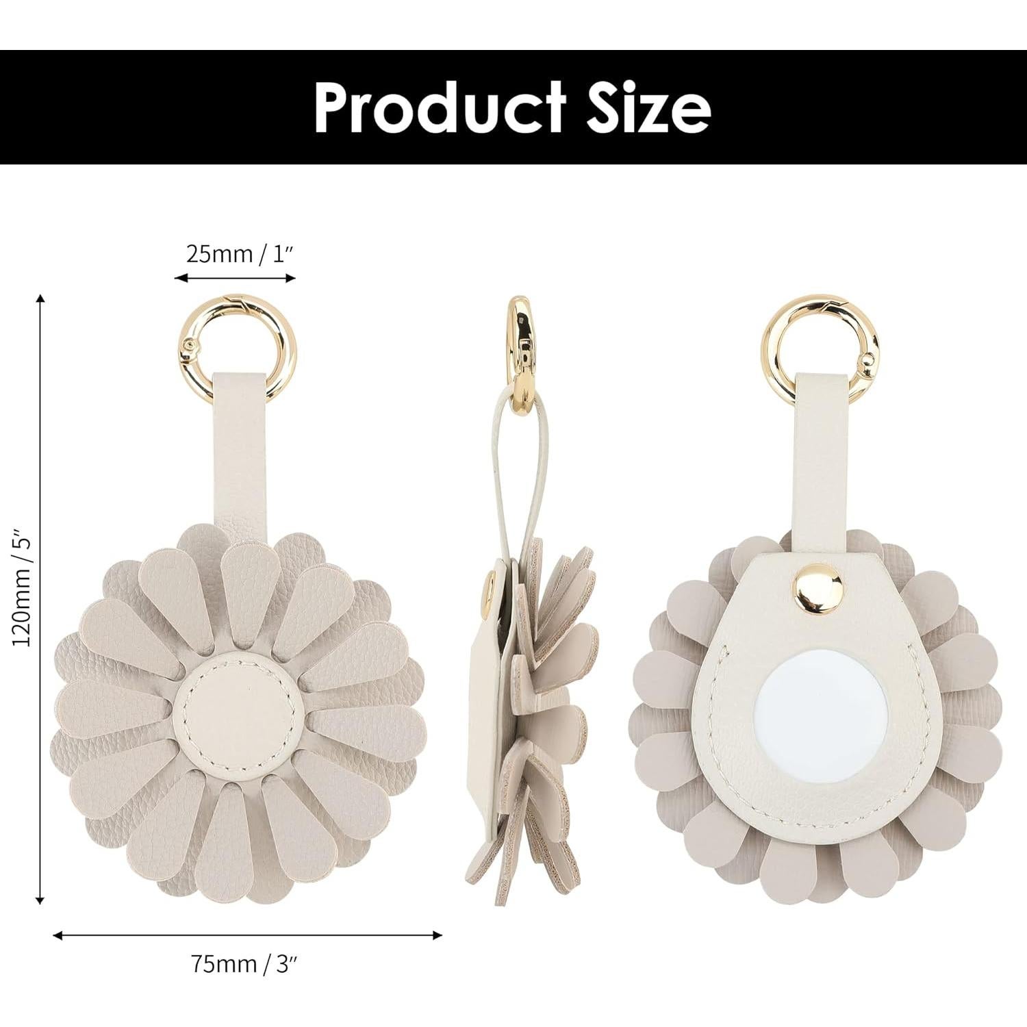 Funda de AirTag URIZZD con diseño floral - 2 unidades Beige y Marrón