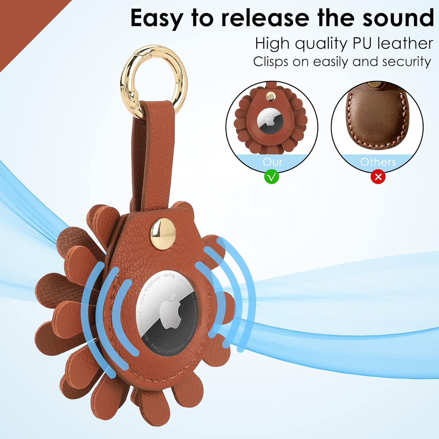 Funda de AirTag URIZZD con diseño floral - 2 unidades Beige y Marrón