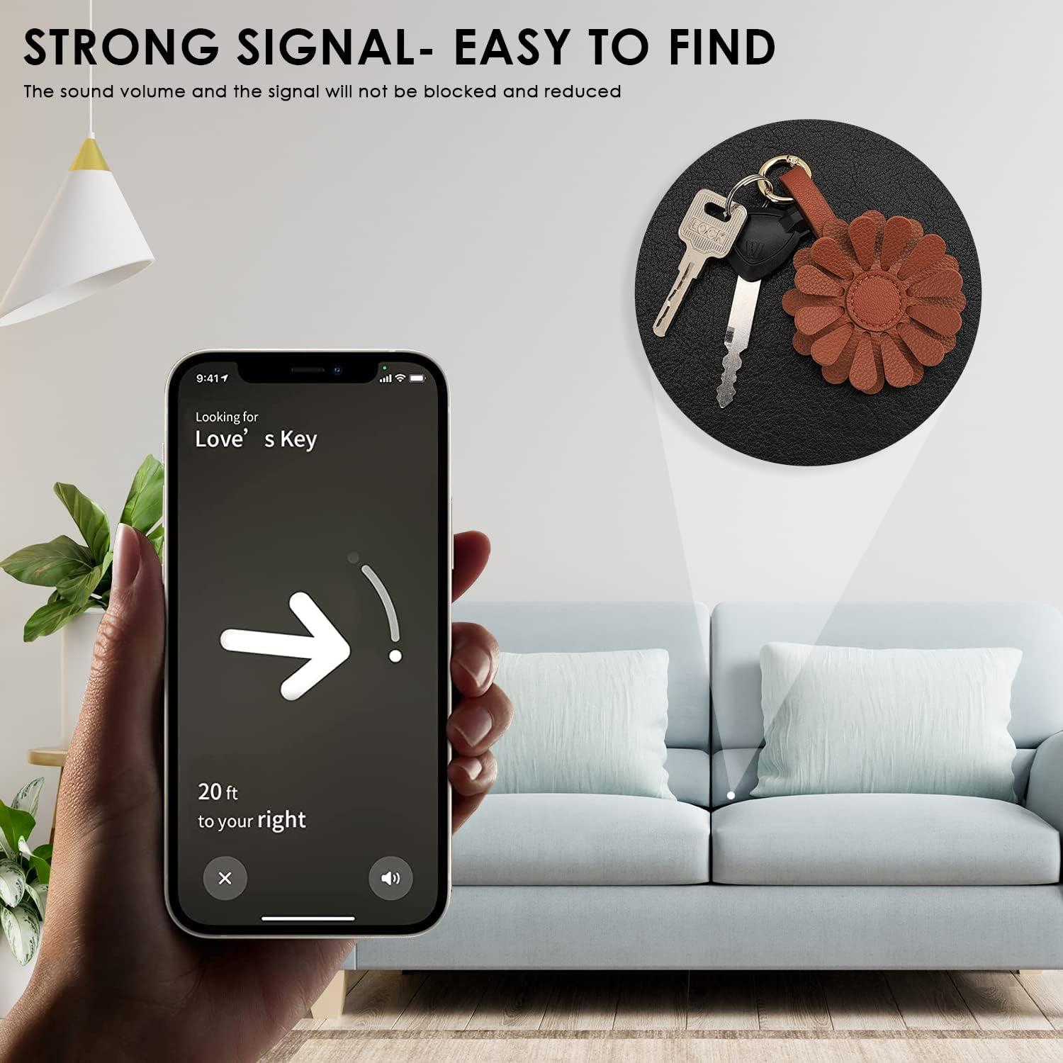 Funda de AirTag URIZZD con diseño floral - 2 unidades Beige y Marrón