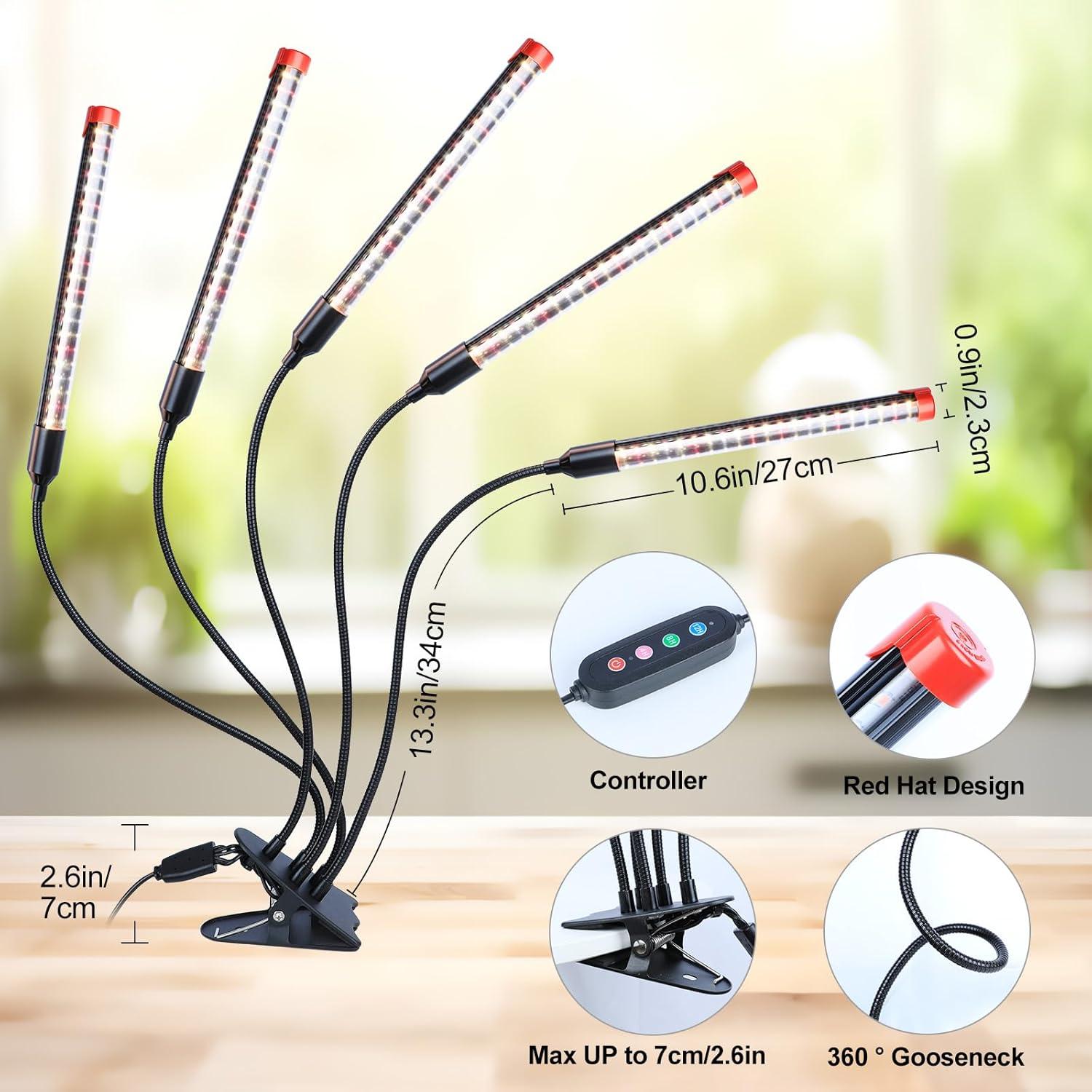 Lámpara de Crecimiento LED FECiDA 45W con Temporizador y Clip