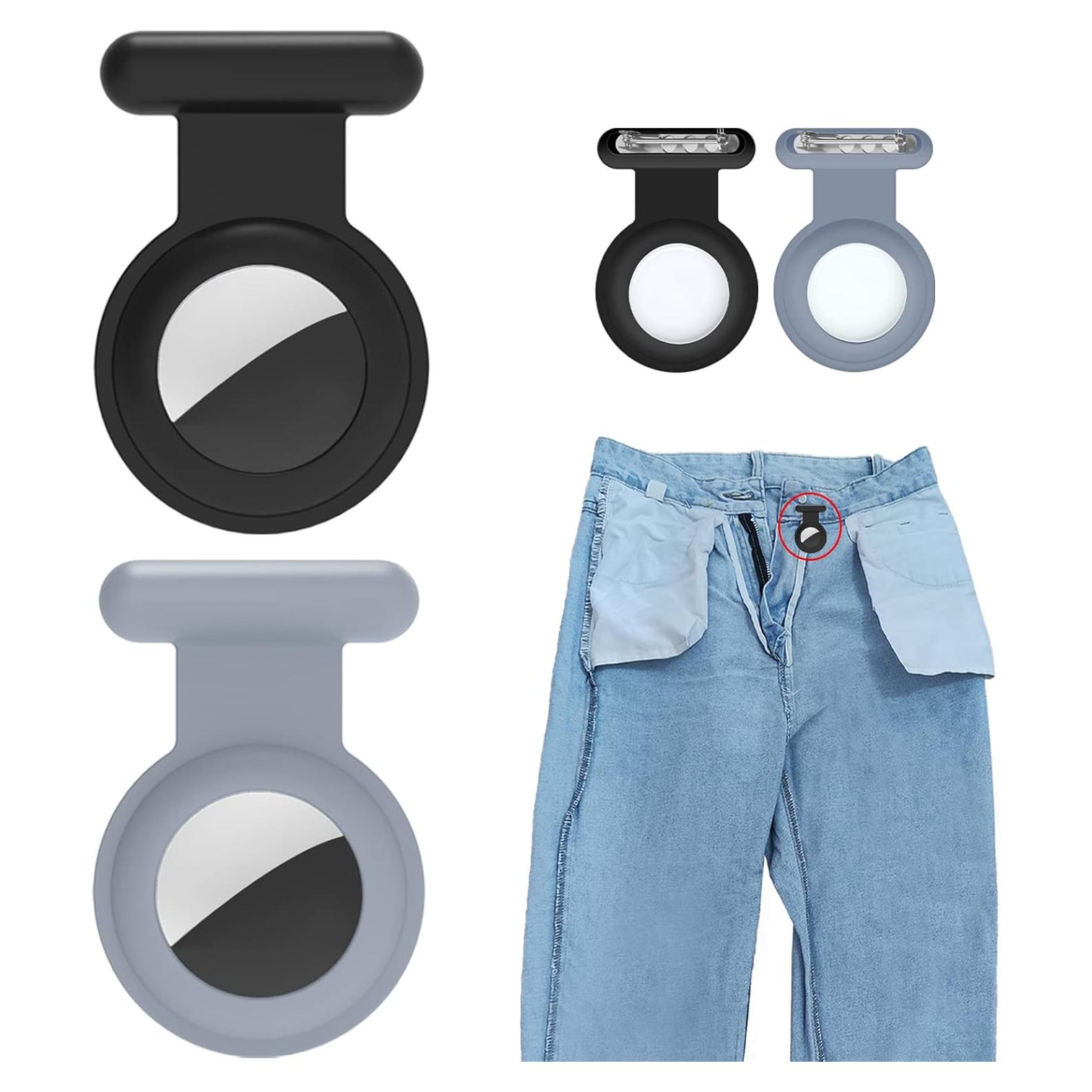 Funda Silicona Antipérdida para Apple AirTag - Negro y Gris