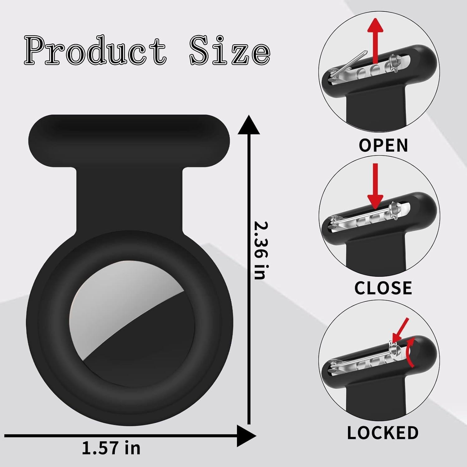 Funda Silicona Antipérdida para Apple AirTag - Negro y Gris