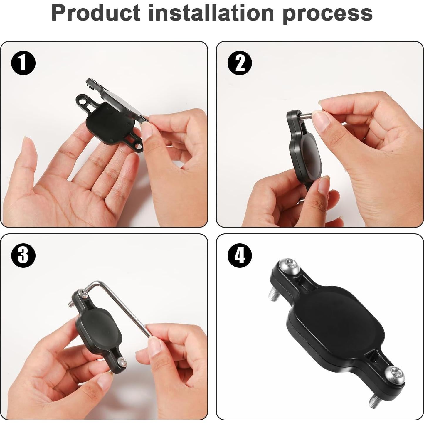 Soporte para bicicleta Airtag SAVITA, plástico ABS, negro