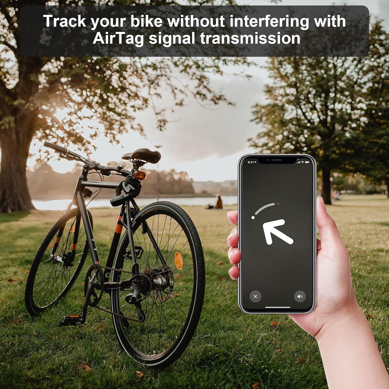 Soporte para bicicleta Airtag SAVITA, plástico ABS, negro