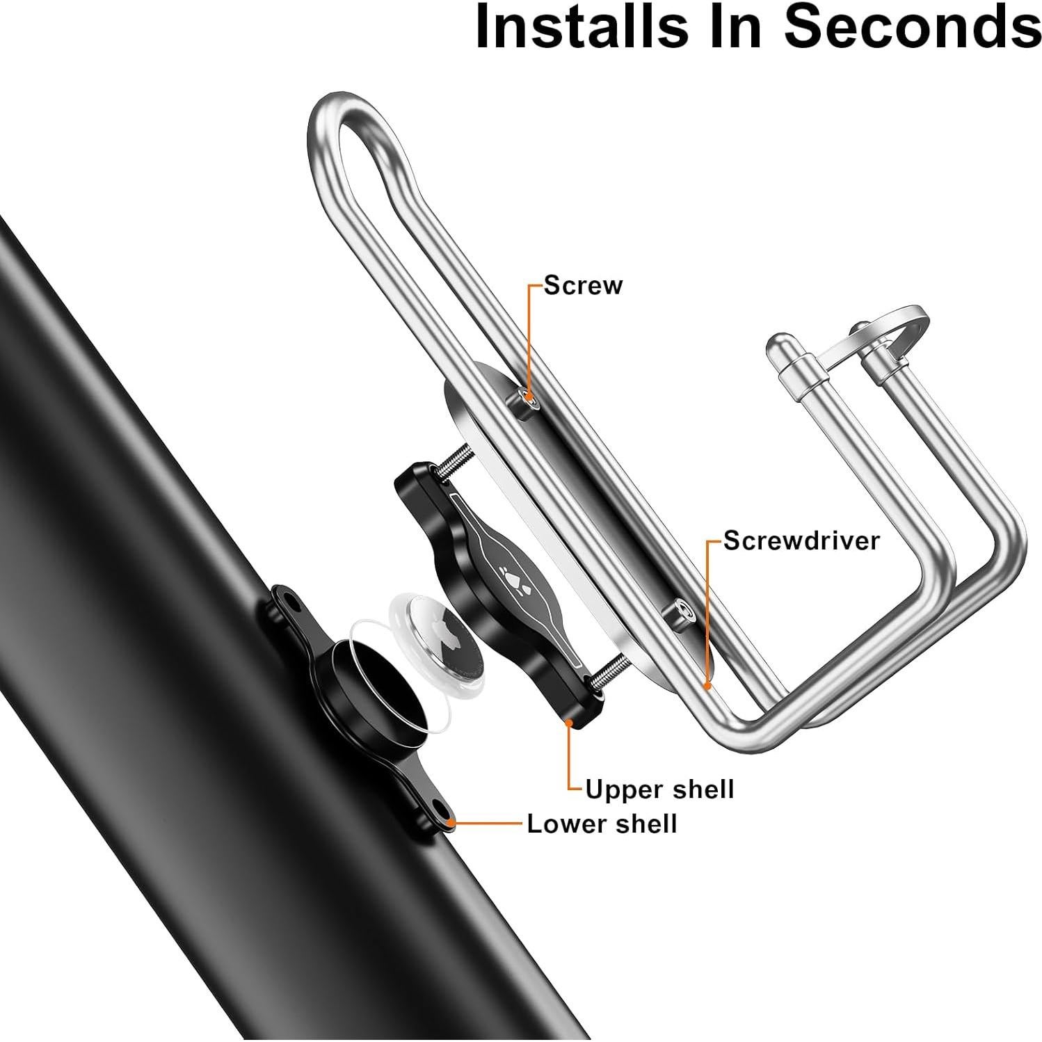 Soporte Oculto para AirTag de Bicicleta PerfiPro - Antirrobo, Aluminio