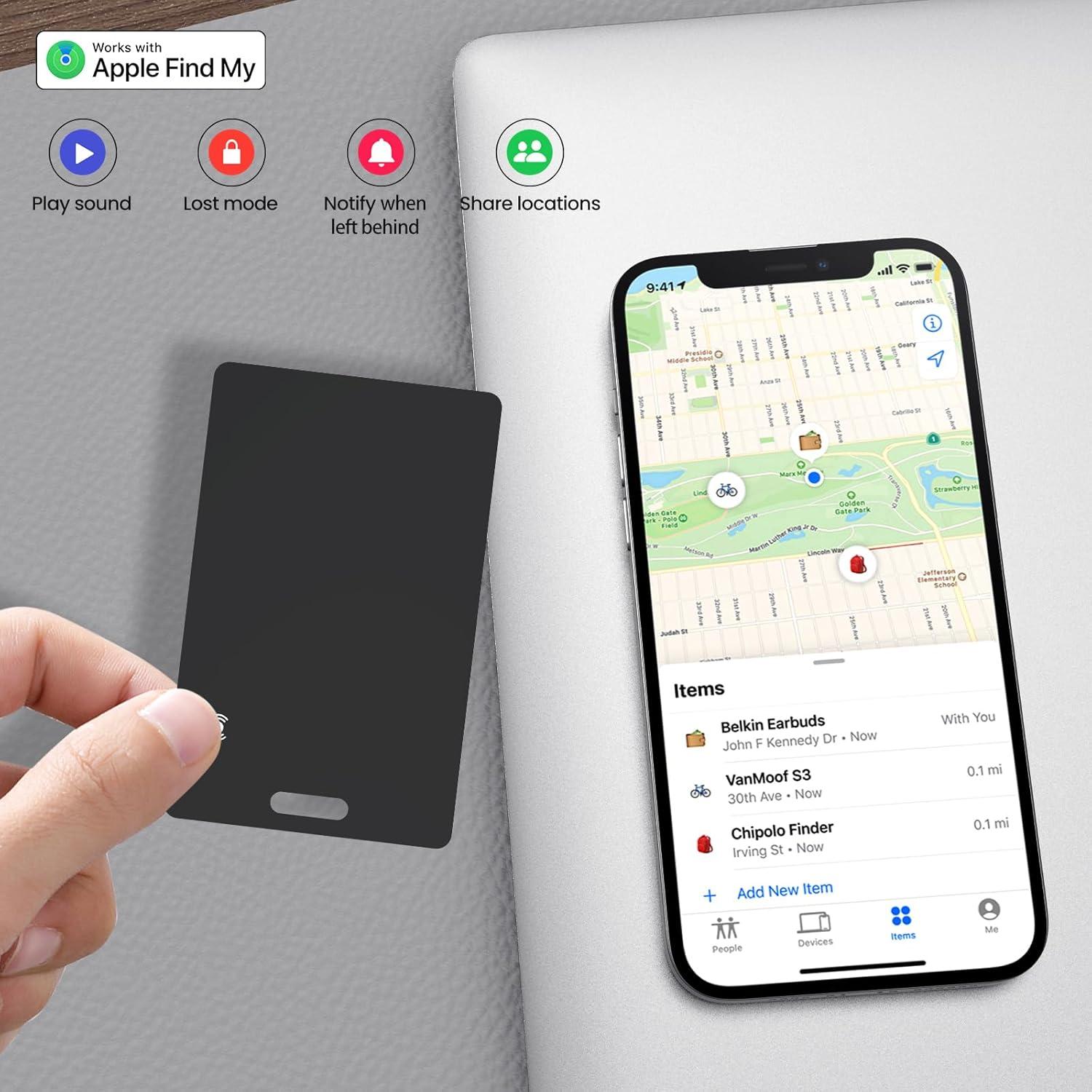 Tarjeta Rastreadora Bluetooth Ucard Wallet - Impermeable, Negro