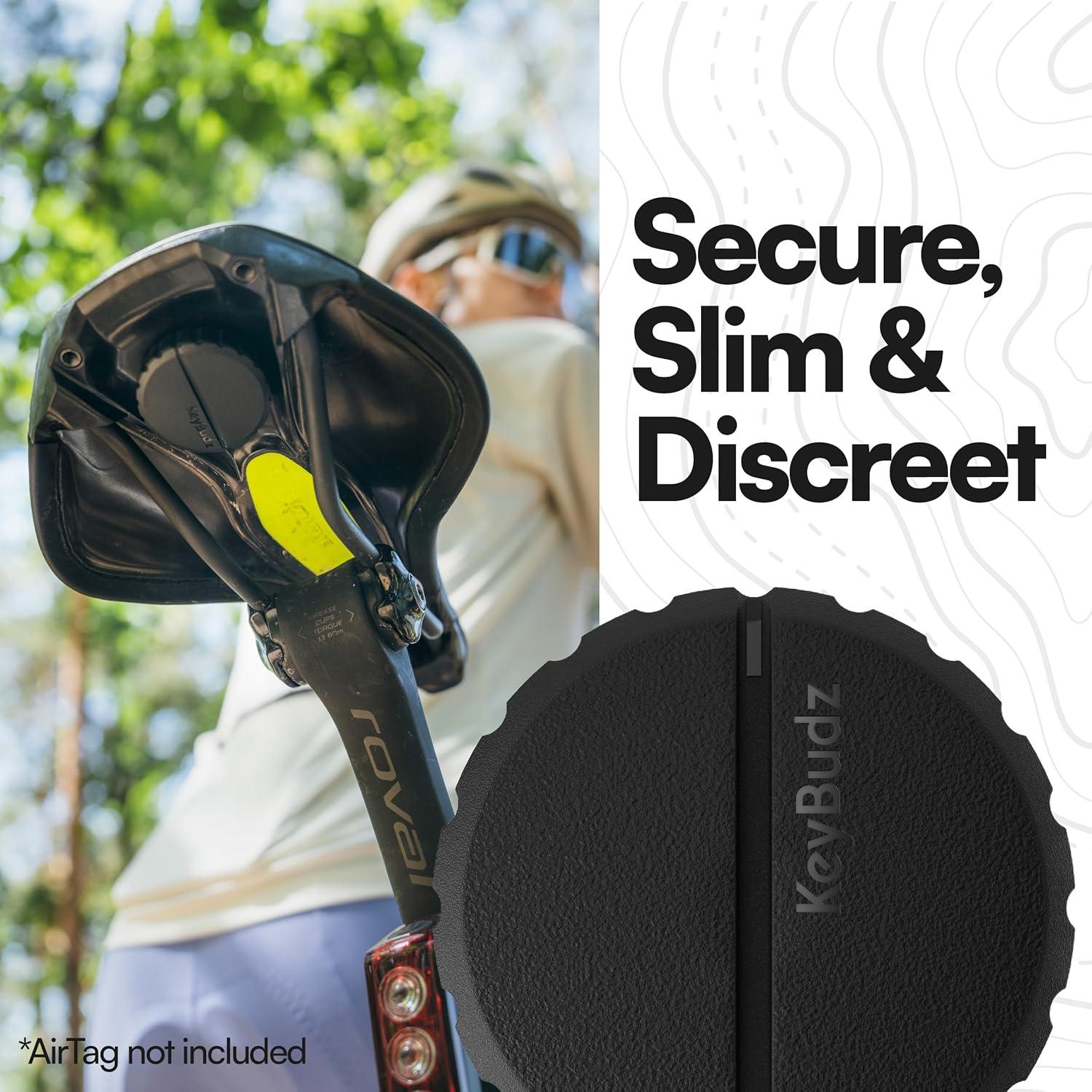 Soporte Adherente KeyBudz Covert para AirTag Negro 1 Paquete