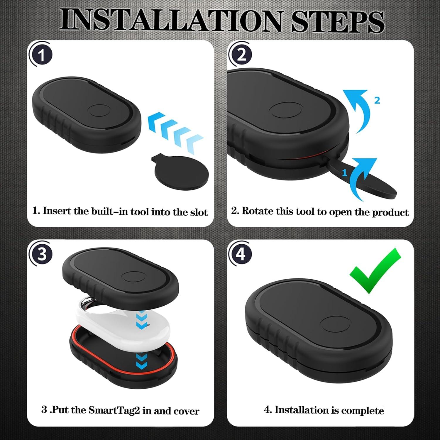 Funda Impermeable Mwdzfq para Samsung Galaxy SmartTag2 Negra