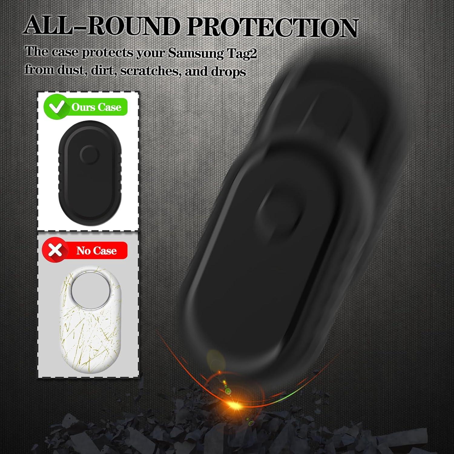 Funda Impermeable Mwdzfq para Samsung Galaxy SmartTag2 Negra