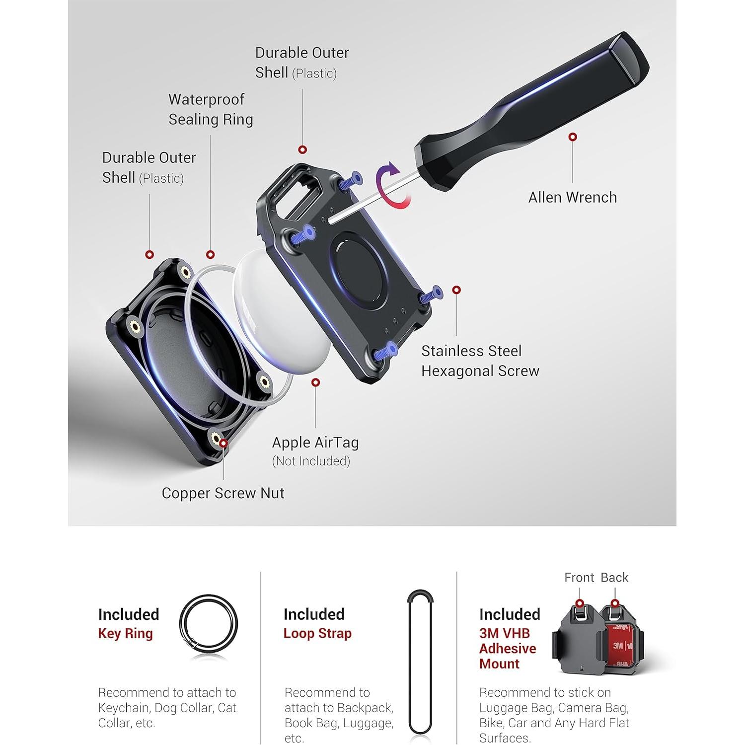 Funda Protectora PROfezzion Rosa para Air Tag Impermeable