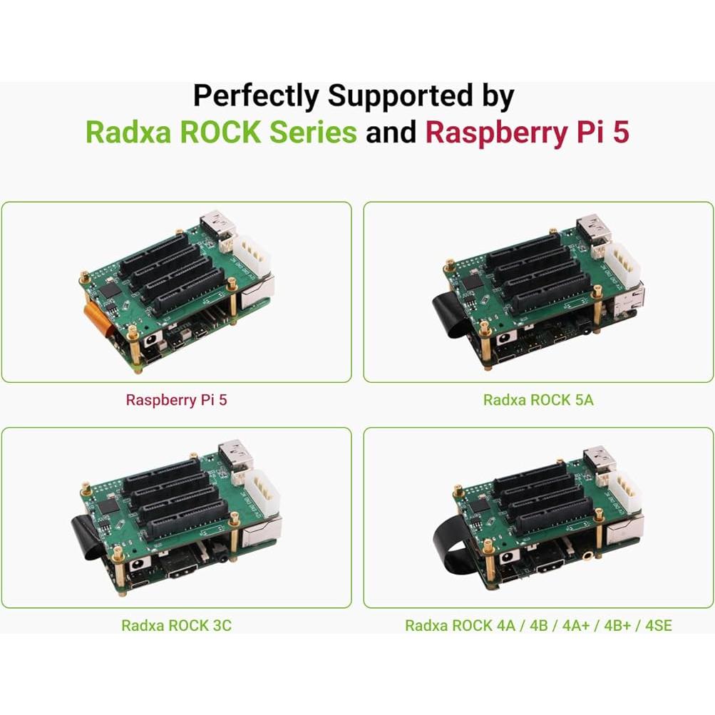 Radxa Penta SATA HAT para Raspberry Pi 5 - 5 Discos SATA