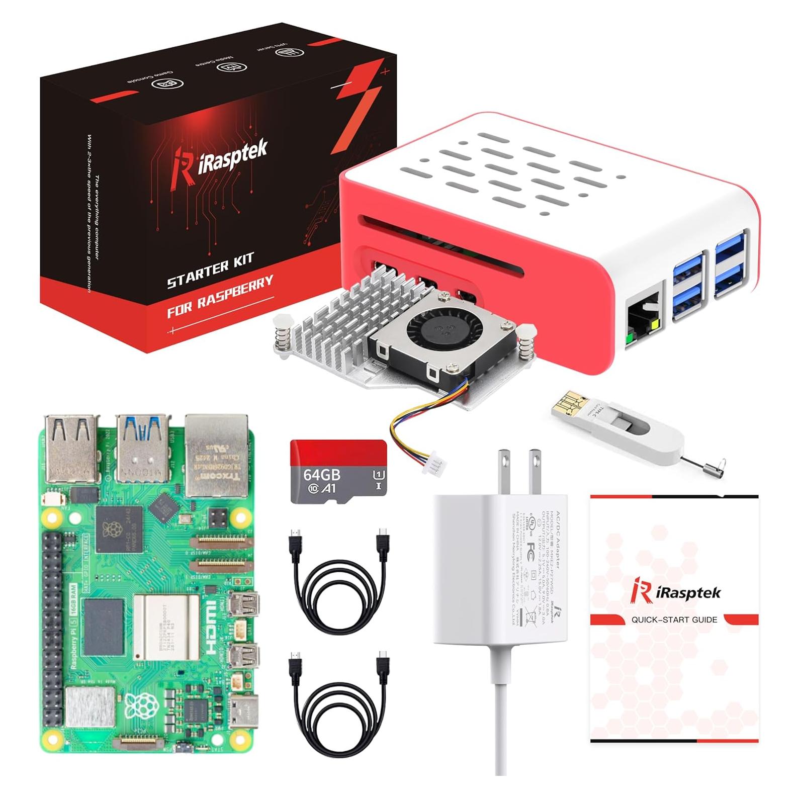 Kit Raspberry Pi 5 iRasptek 8GB RAM 64GB OS Preinstalado