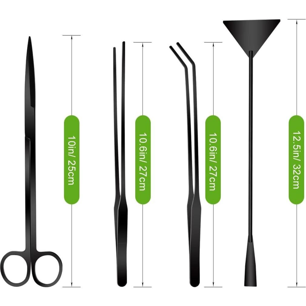 Kit de herramientas de aquascape Quarium 4 en 1 acero inoxidable