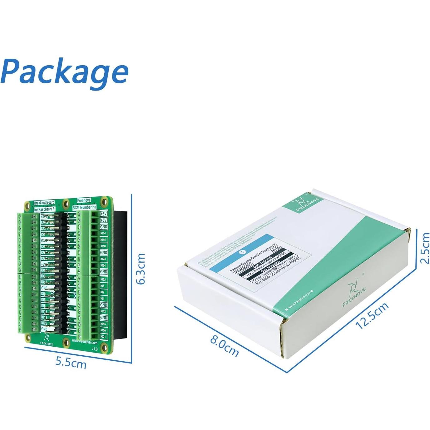 Placa de expansión Freenove para Raspberry Pi 5/4B/3B+