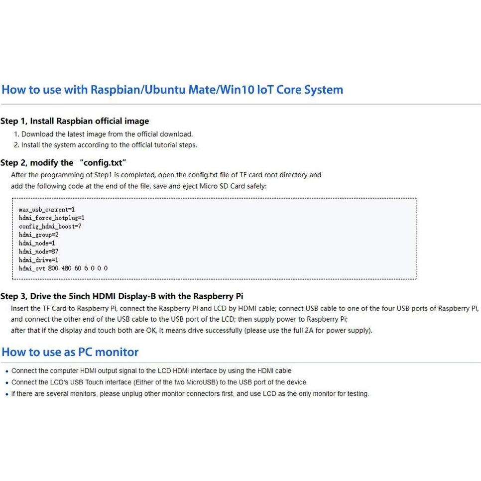 Monitor Táctil 5" Elecrow LCD 800x480 para Raspberry Pi