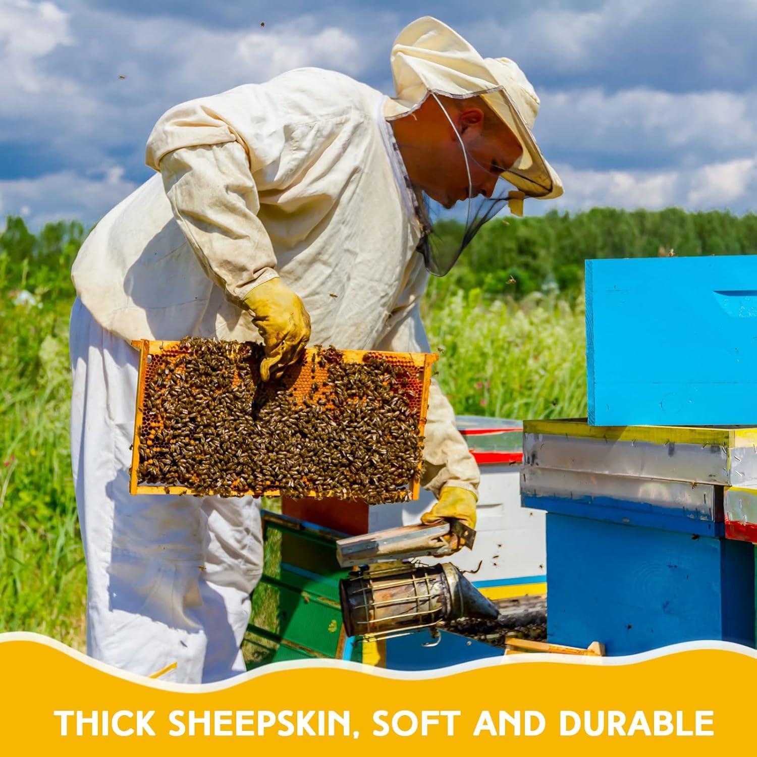 Conjunto Apicultura Newcotte 2 Guantes Cuero y 2 Sombreros