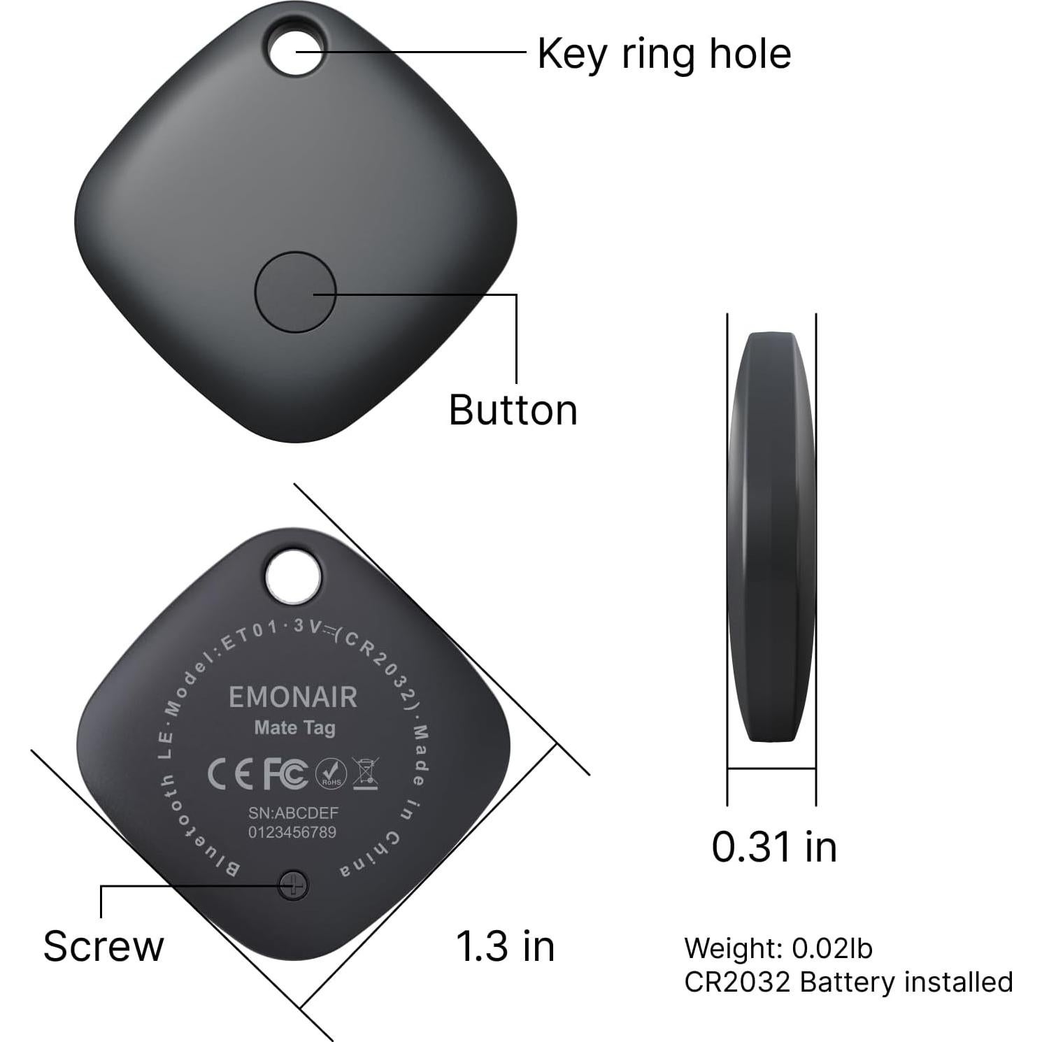 Localizador Bluetooth EMONAIR Dot 4Pack para Llaves y Equipaje