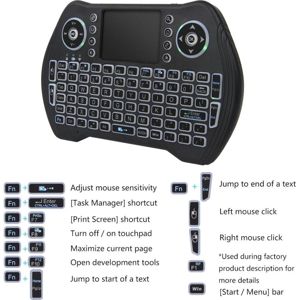 Teclado Mini Inalámbrico Retroiluminado NEW VIEW New-MT10