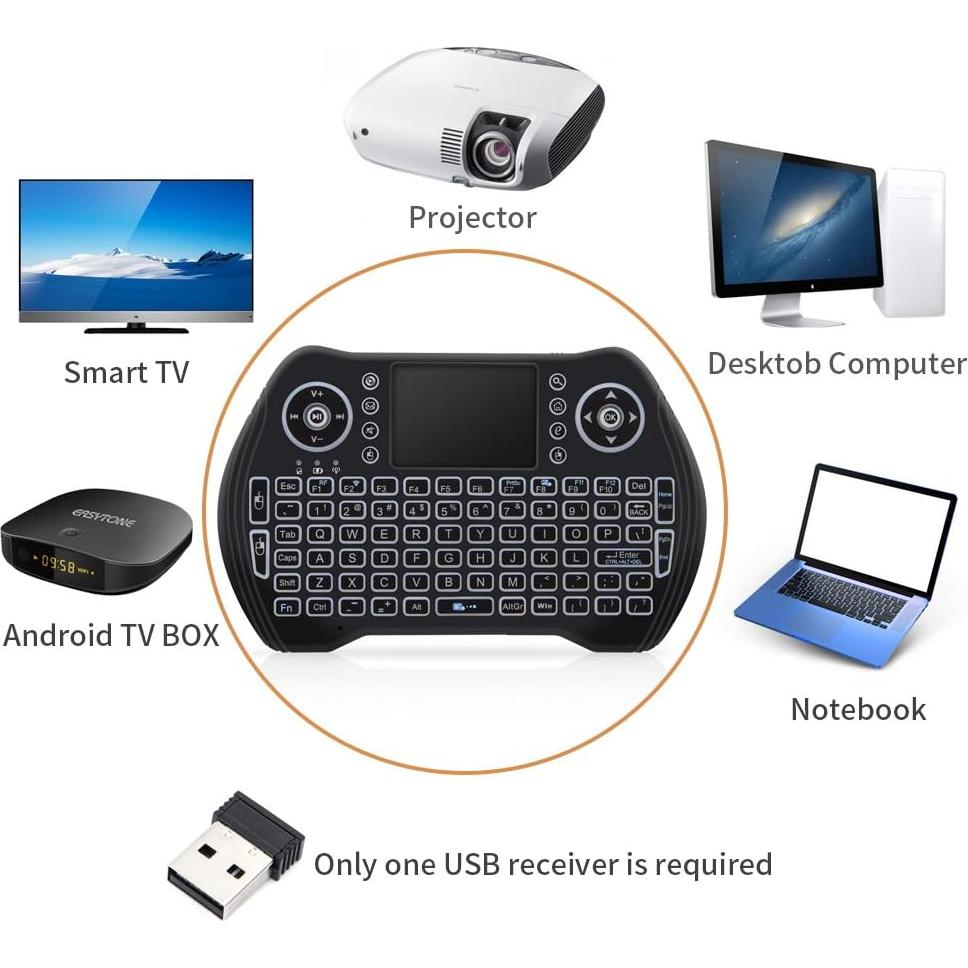 Teclado Mini Inalámbrico Retroiluminado NEW VIEW New-MT10