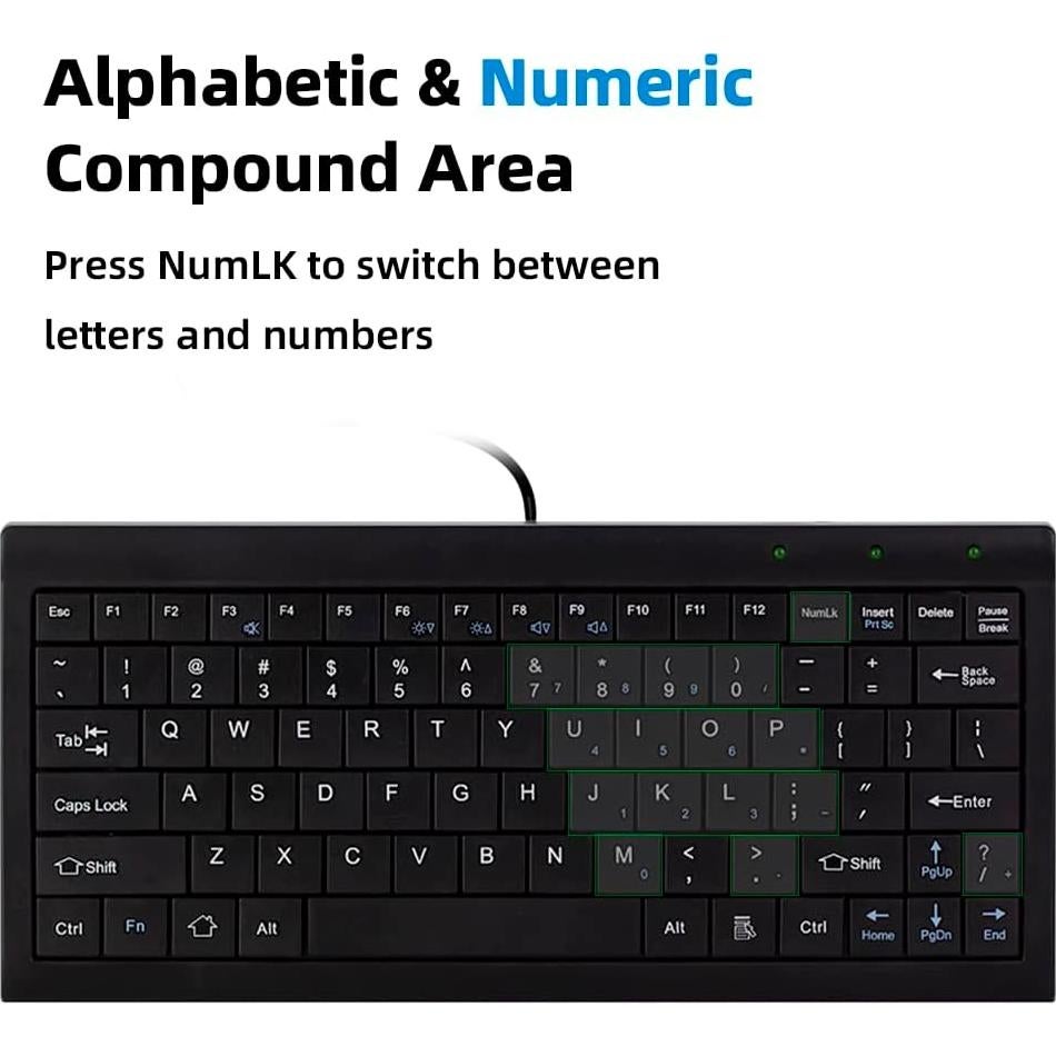 Teclado Mini CUQI USB 82 Teclas Compacto para PC y Android