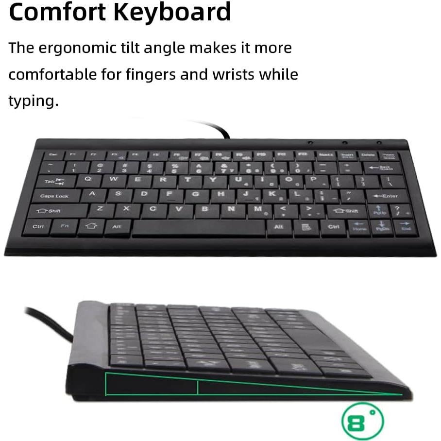 Teclado Mini CUQI USB 82 Teclas Compacto para PC y Android