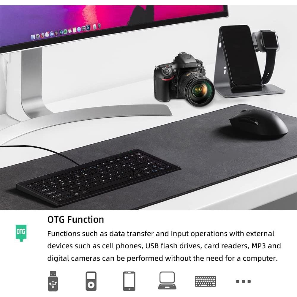 Teclado Mini CUQI USB 82 Teclas Compacto para PC y Android