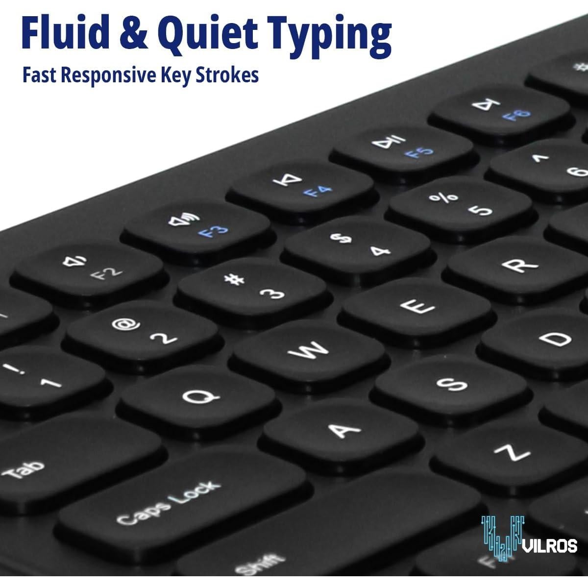 Teclado Inalámbrico y por Cable Vilros con Touchpad 2.4G