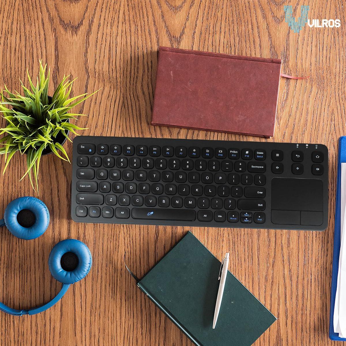 Teclado Inalámbrico y por Cable Vilros con Touchpad 2.4G