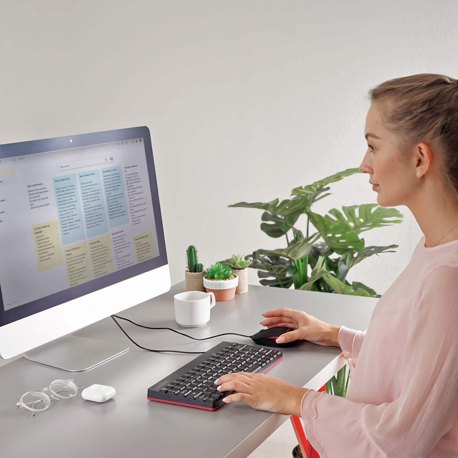 Teclado y Ratón Mini Cableado Perixx PERIDUO-212 USB Negro