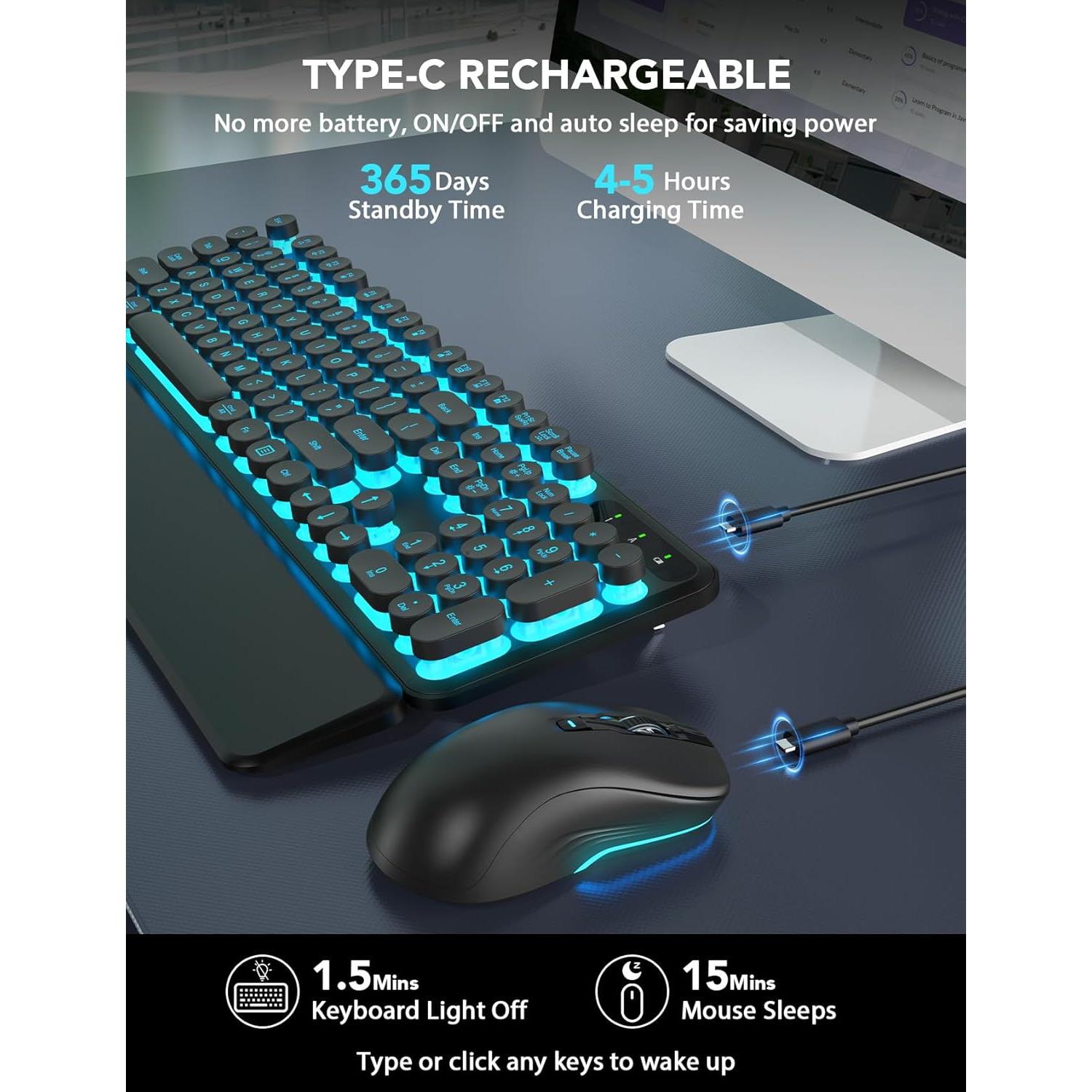 Teclado y Ratón Inalámbrico Retroiluminado Trueque - 1,03 kg