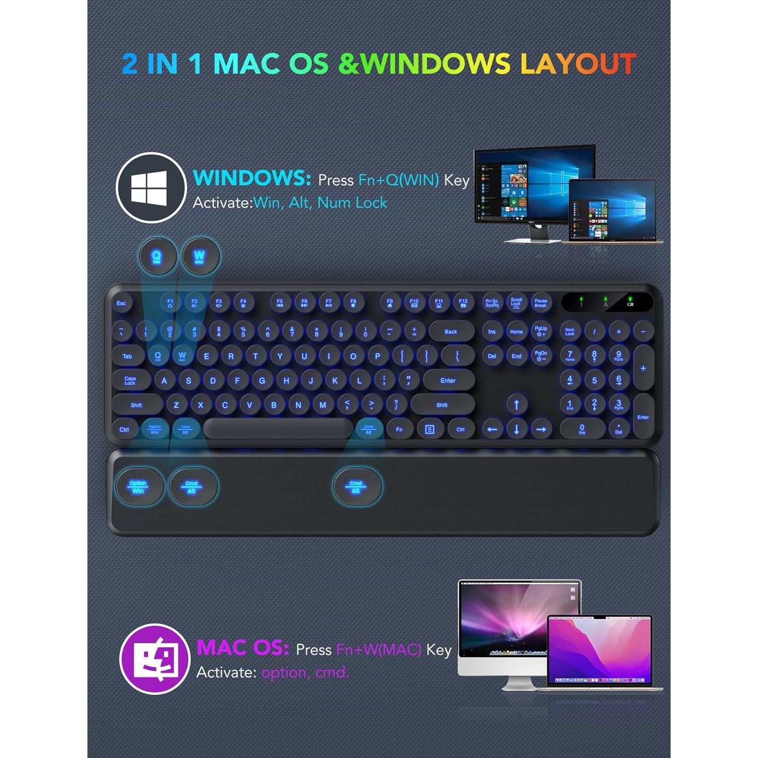 Teclado y Ratón Inalámbrico Retroiluminado Trueque - 1,03 kg
