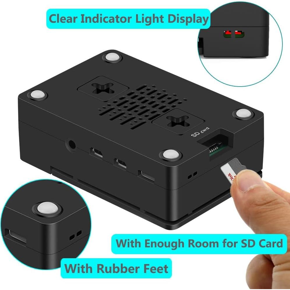 Caja ABS para Raspberry Pi 4 iUniker con ventilador y disipador